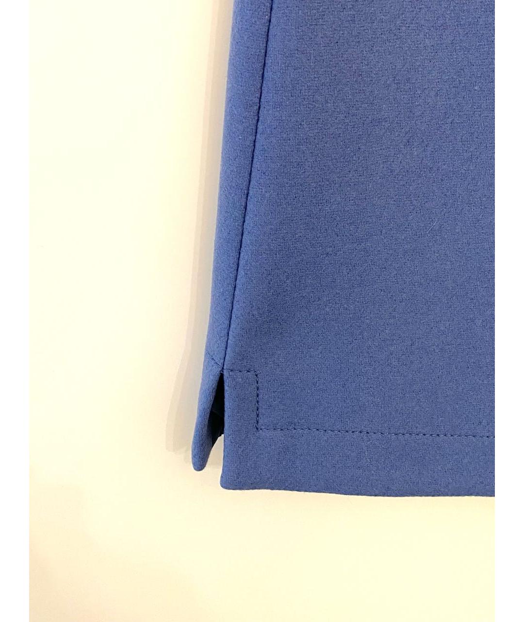 SPORTMAX Синяя шерстяная юбка мини, фото 2