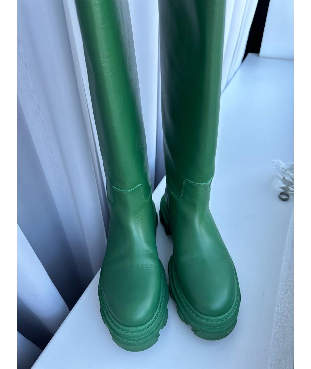 GIA COUTURE Зеленые кожаные сапоги, фото 2