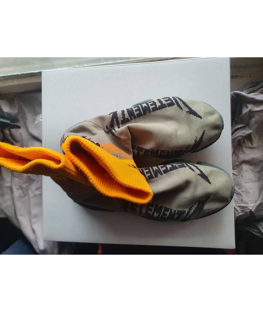 VETEMENTS Оранжевое синтетические высокие кроссовки / кеды, фото 3
