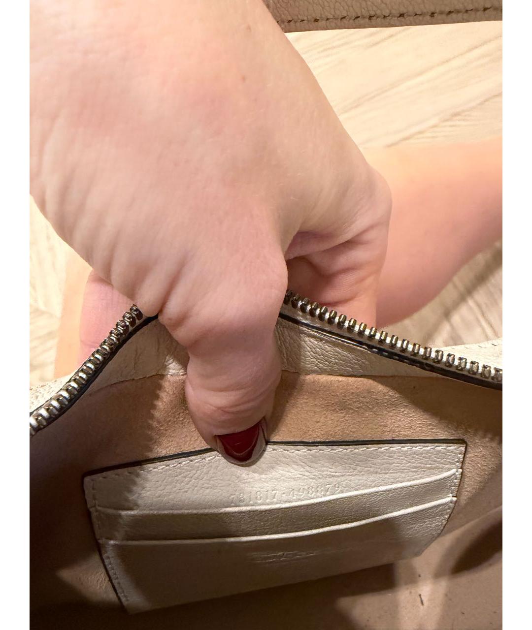 GUCCI Бежевая кожаная сумка через плечо, фото 7