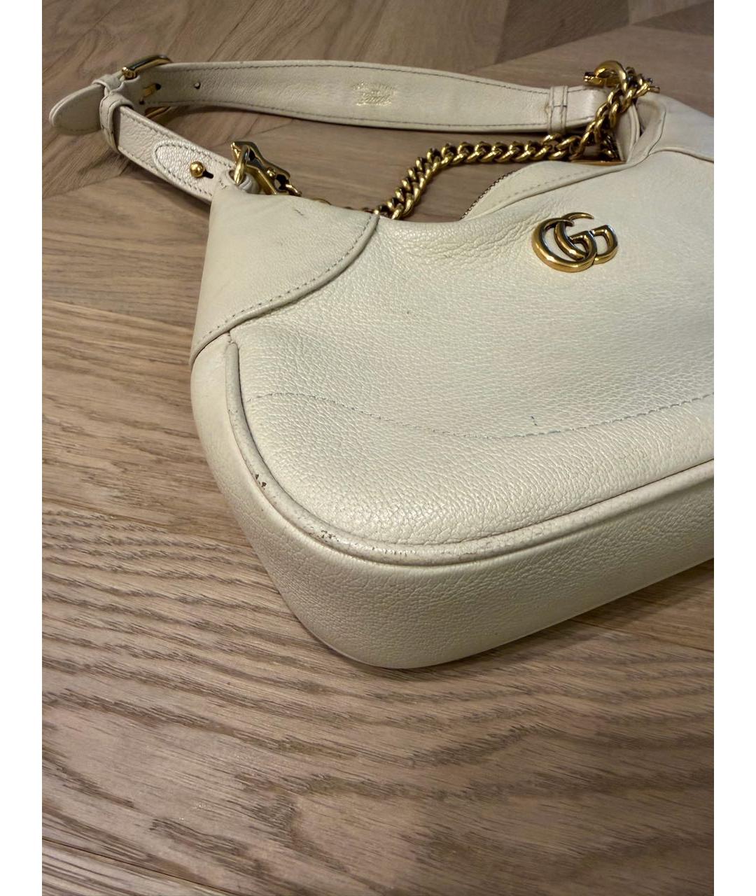 GUCCI Бежевая кожаная сумка через плечо, фото 5