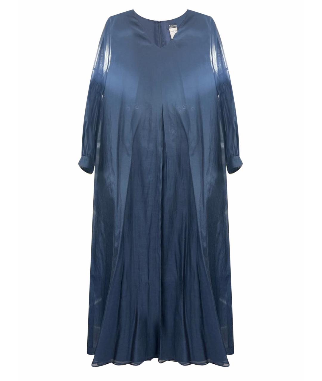 'S MAX MARA Темно-синее хлопковое повседневное платье, фото 1