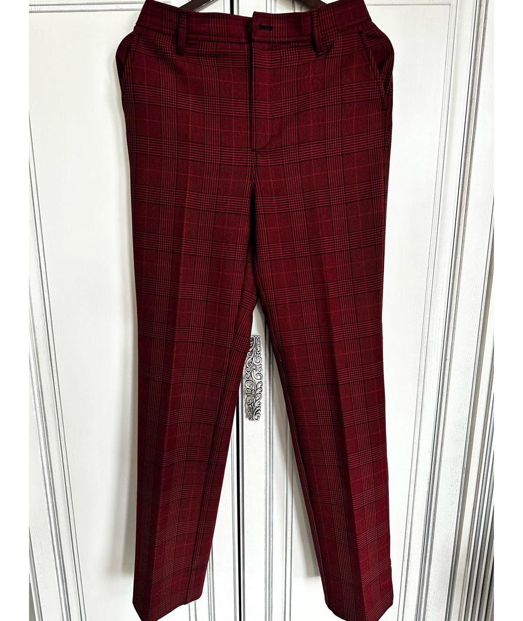 GANNI Бордовый хлопко-эластановый костюм с брюками, фото 2