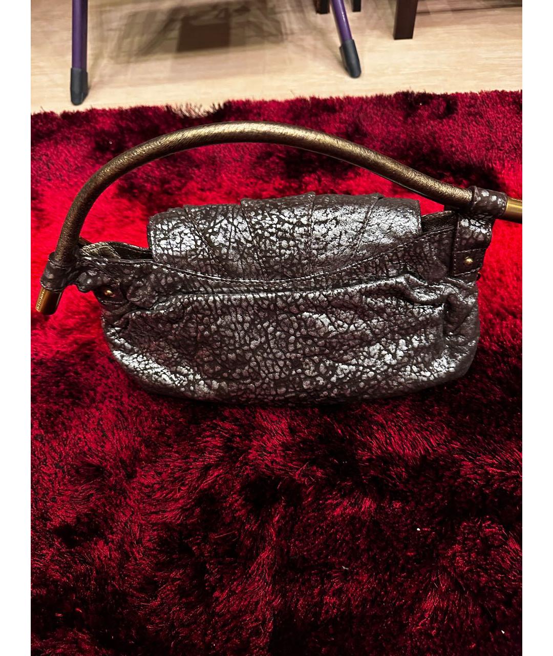 DOLCE&GABBANA Хаки кожаная сумка с короткими ручками, фото 3