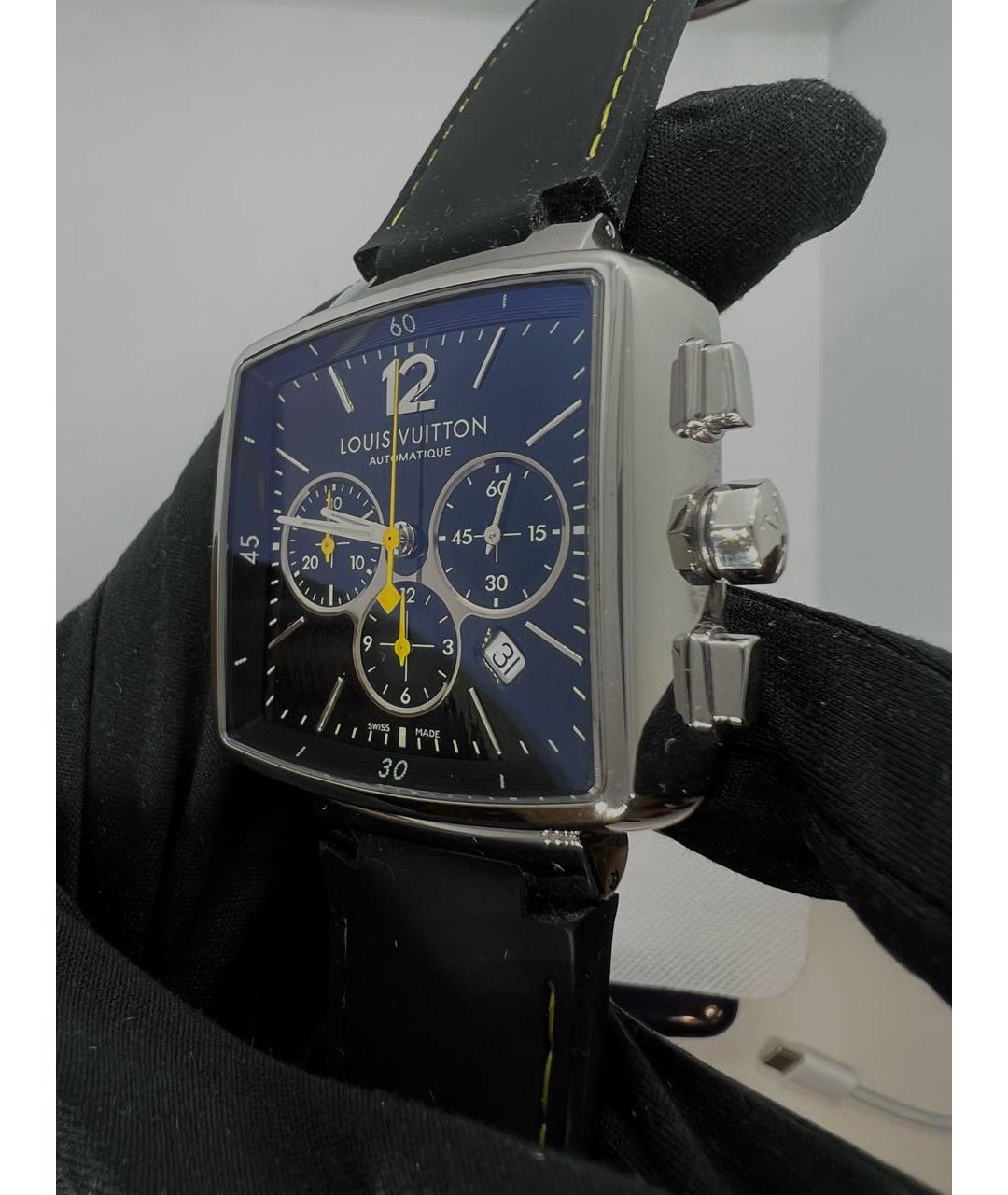 LOUIS VUITTON PRE-OWNED Черные металлические часы, фото 4