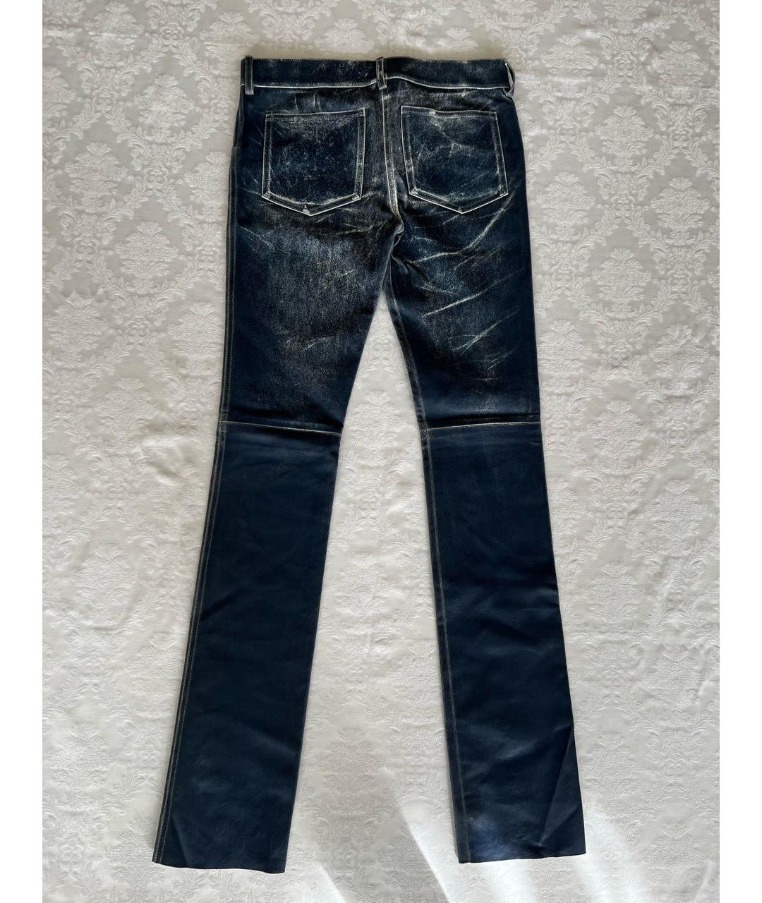JITROIS Синие кожаные брюки узкие, фото 2