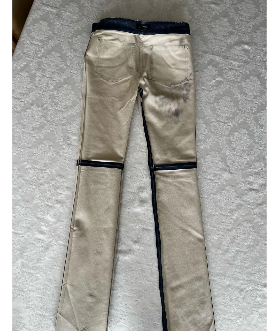 JITROIS Синие кожаные брюки узкие, фото 7