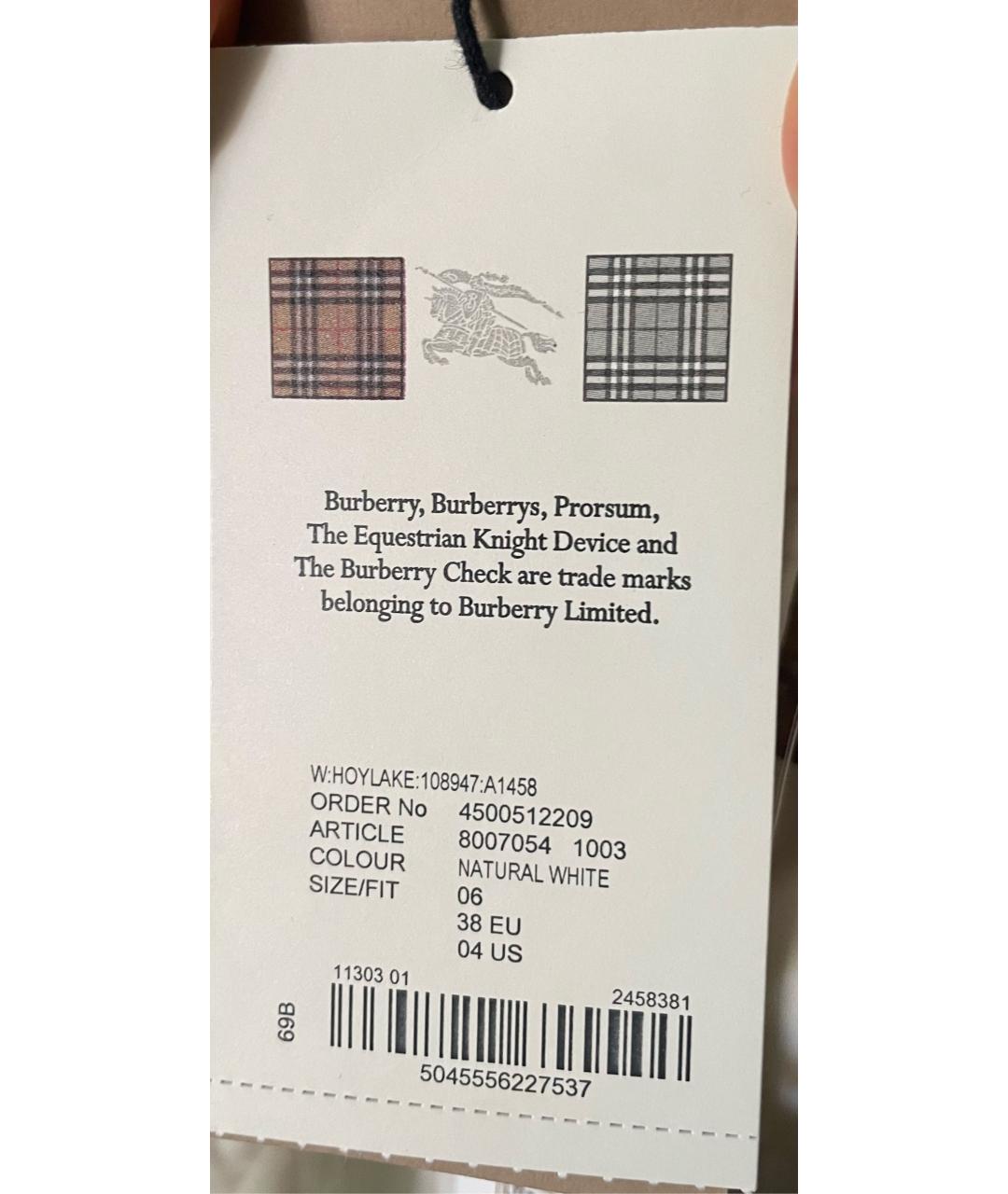 BURBERRY Бежевое хлопковое пальто, фото 5