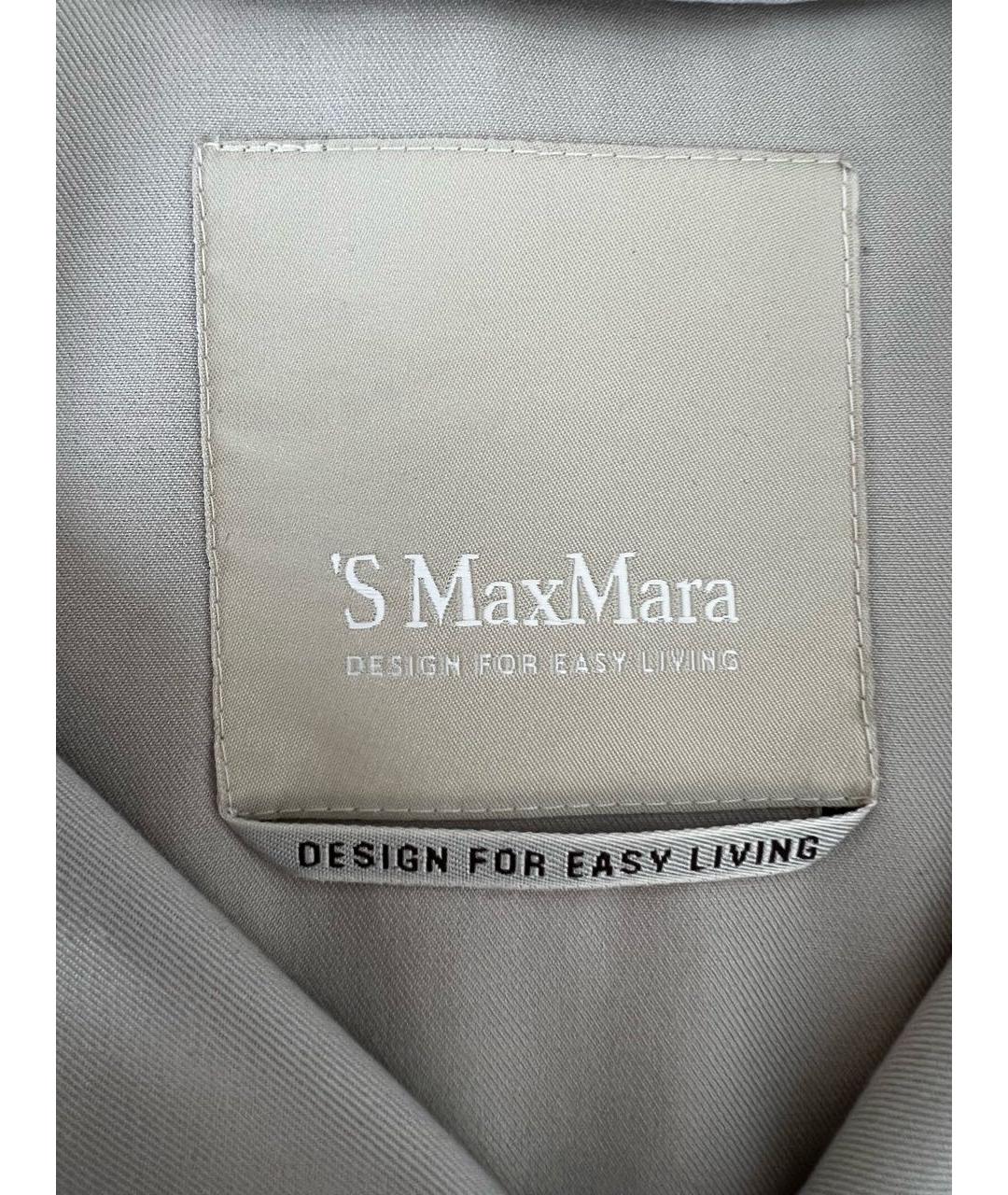 'S MAX MARA Серый хлопковый тренч/плащ, фото 3