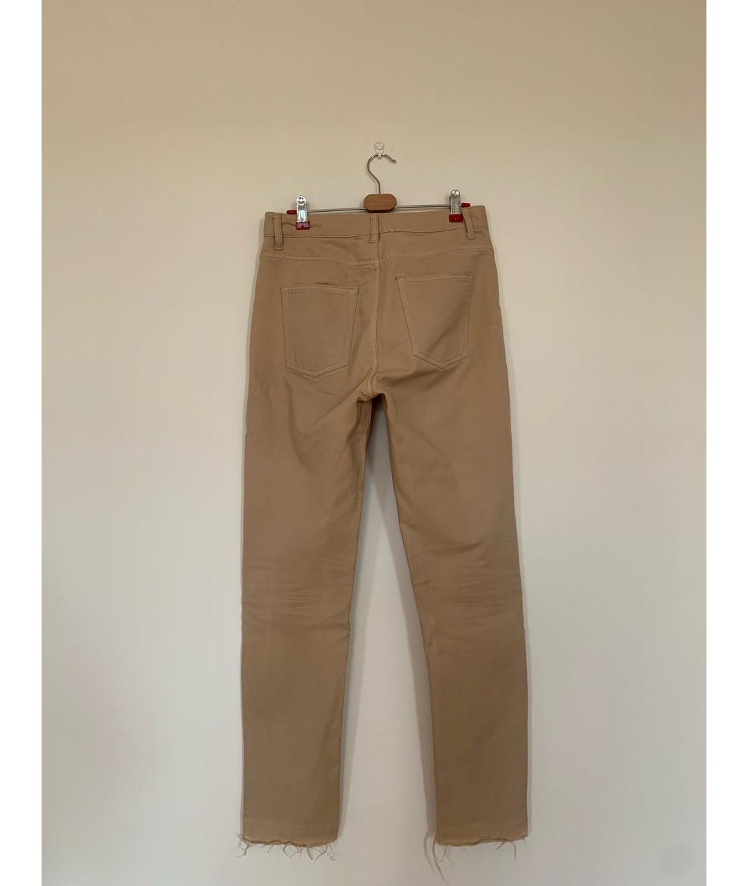 SANDRO Бежевые хлопковые прямые джинсы, фото 2