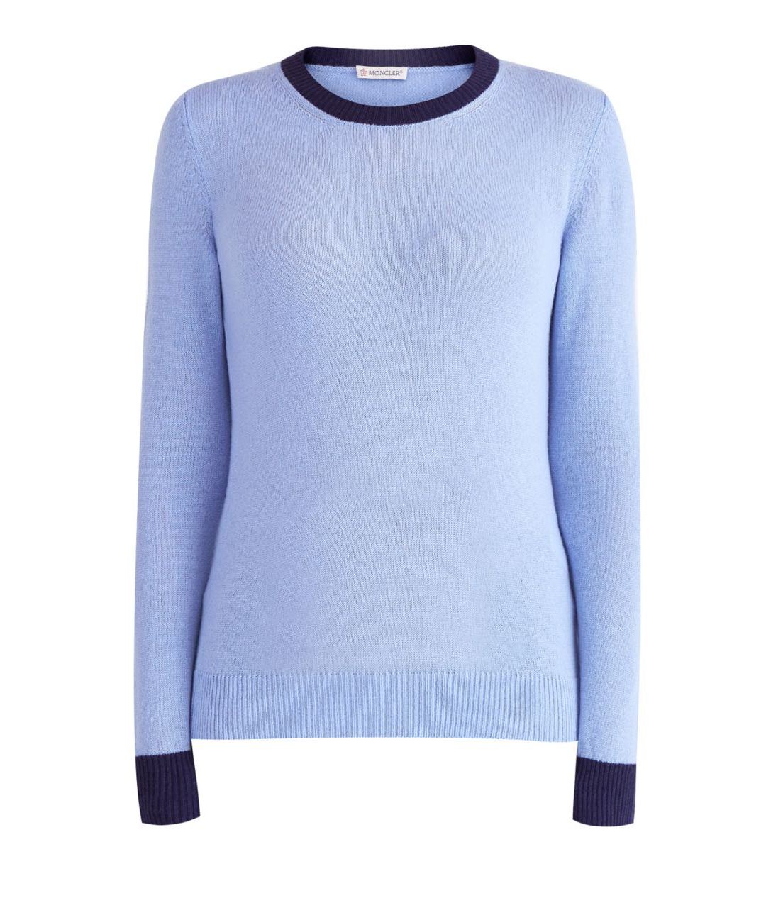 MONCLER Голубой кашемировый джемпер / свитер, фото 1