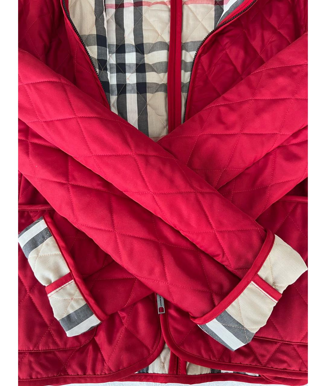 BURBERRY BRIT Красная полиэстеровая куртка, фото 4