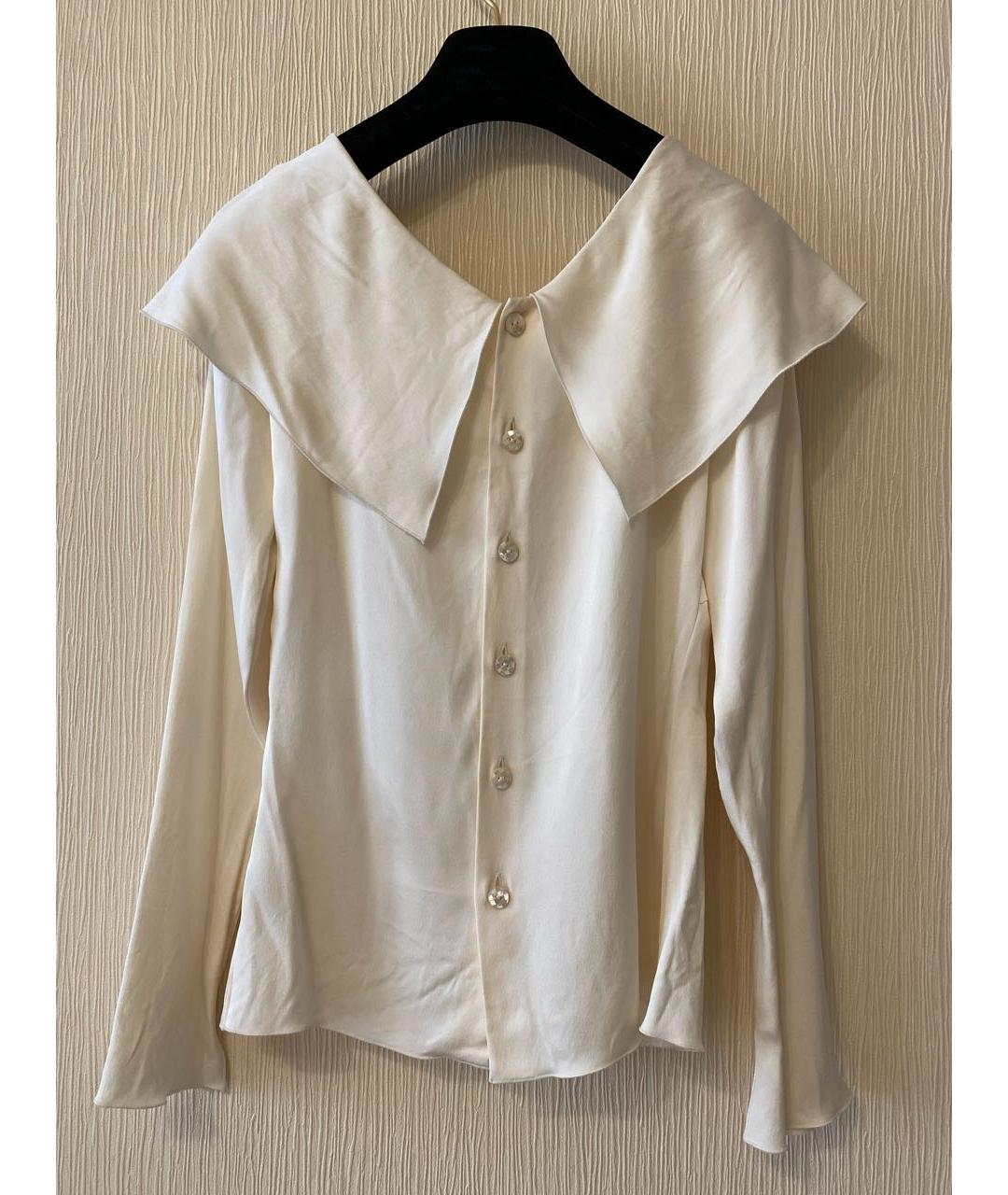 CHANEL PRE-OWNED Бежевая шелковая блузы, фото 2