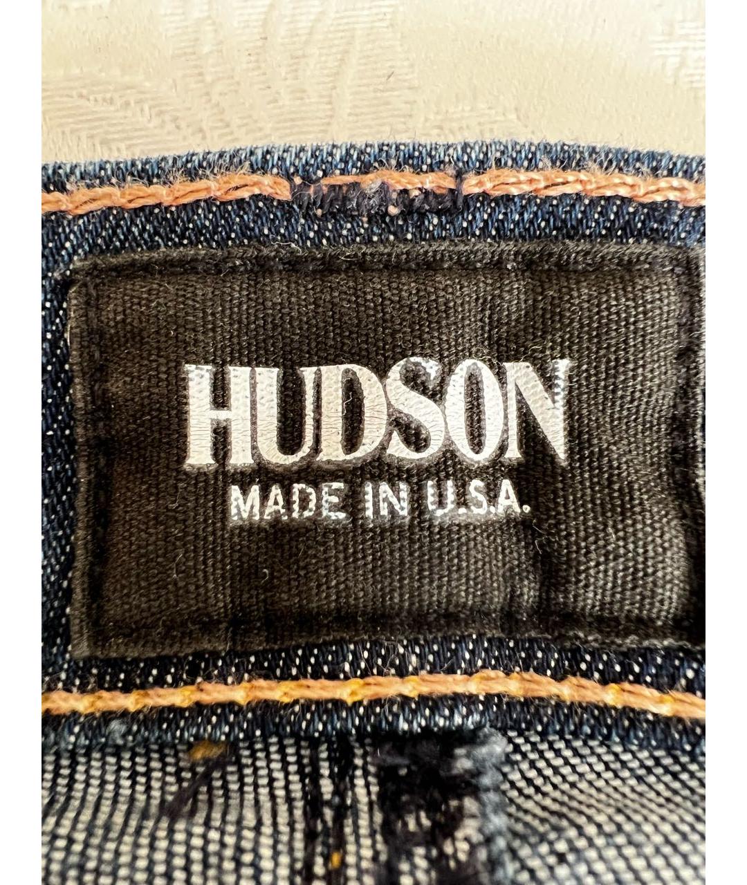 HUDSON Синие хлопко-лиоцелловые джинсы слим, фото 3