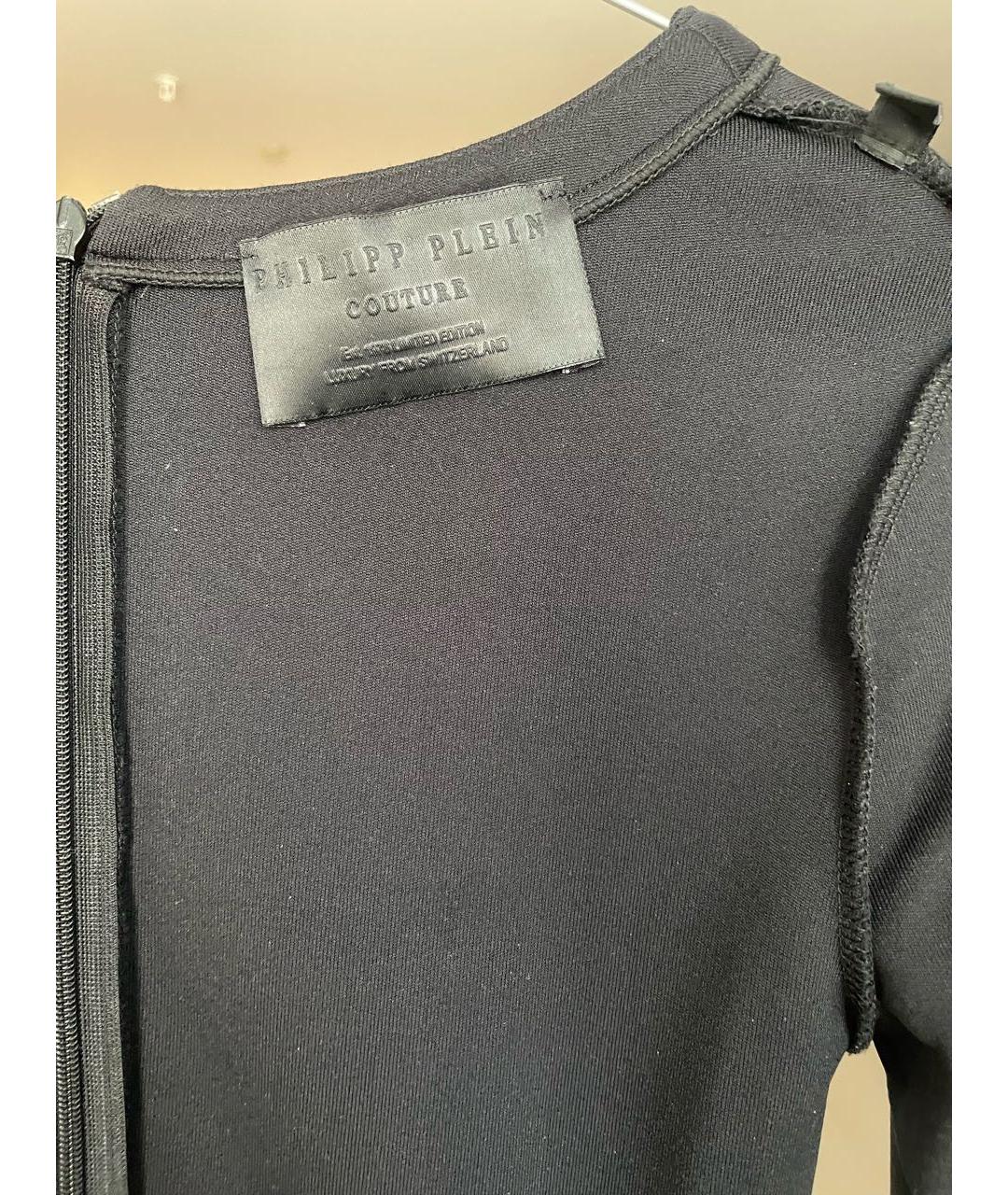 PHILIPP PLEIN Черное вискозное коктейльное платье, фото 3