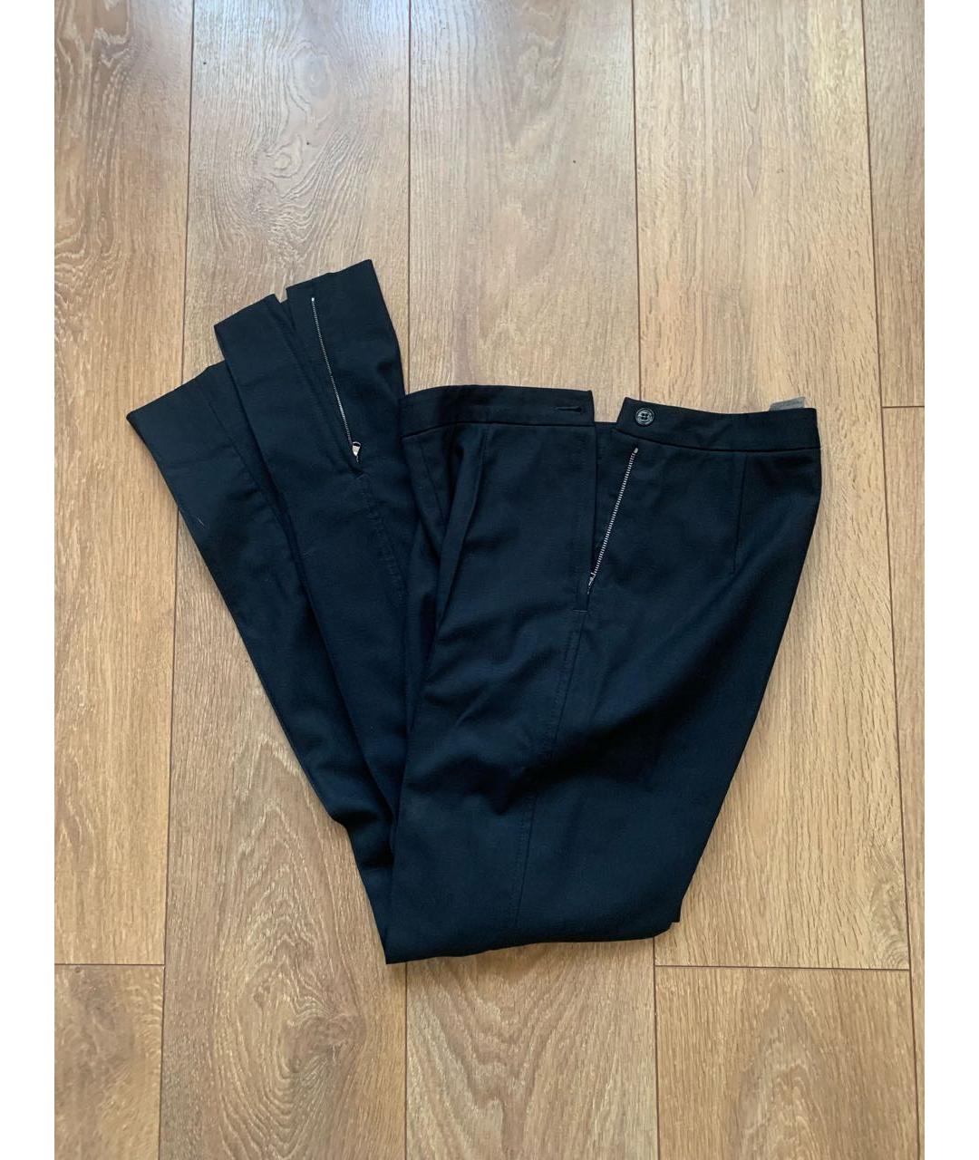 DOLCE&GABBANA Черные шерстяные прямые брюки, фото 3