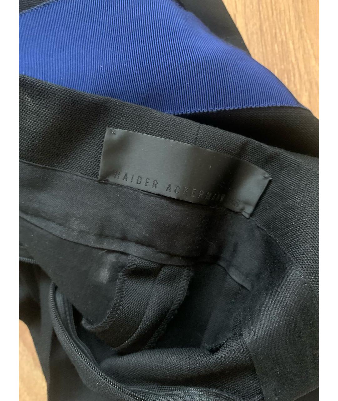 HAIDER ACKERMANN Черные шерстяные прямые брюки, фото 3