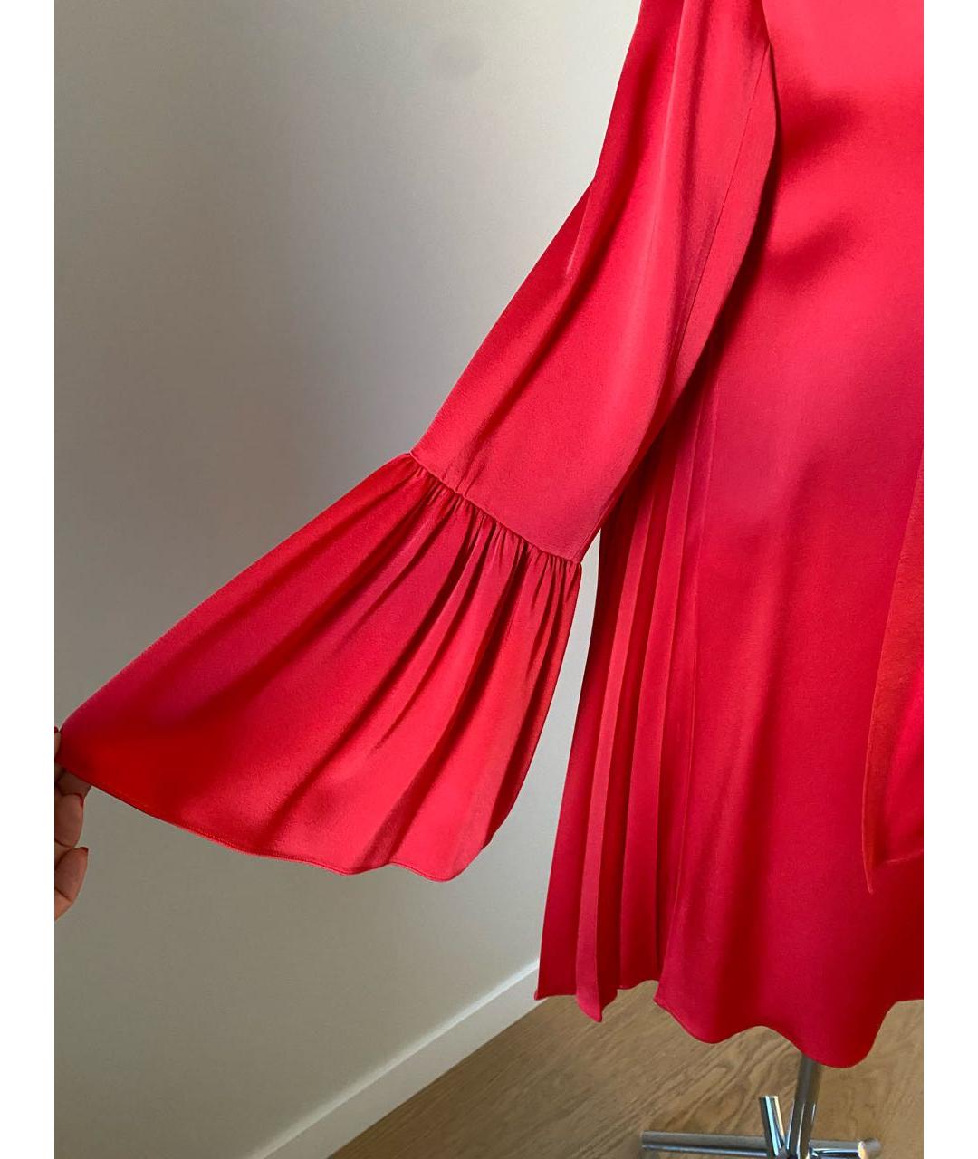 FENDI Красное шелковое коктейльное платье, фото 5