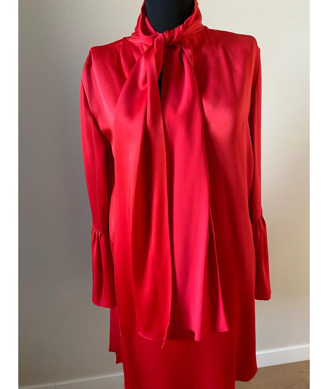 FENDI Красное шелковое коктейльное платье, фото 3