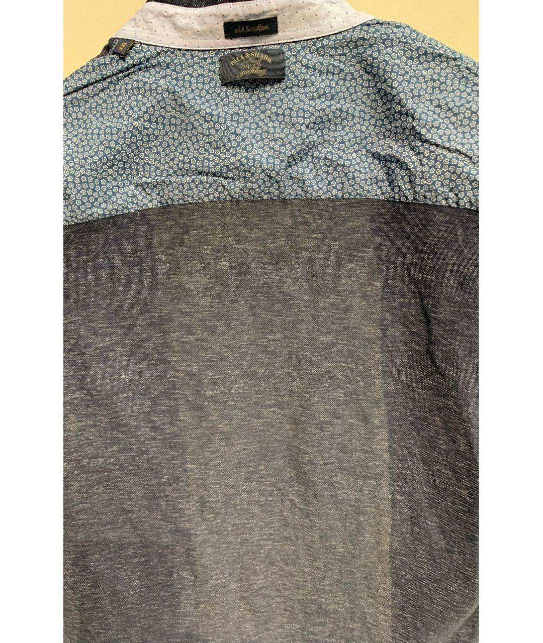 PAUL & SHARK Темно-синяя хлопко-шелковая кэжуал рубашка, фото 3