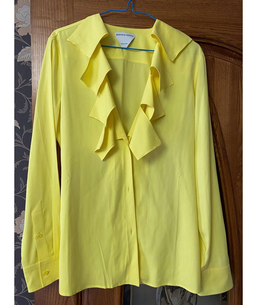 BOTTEGA VENETA Желтая вискозная рубашка, фото 4