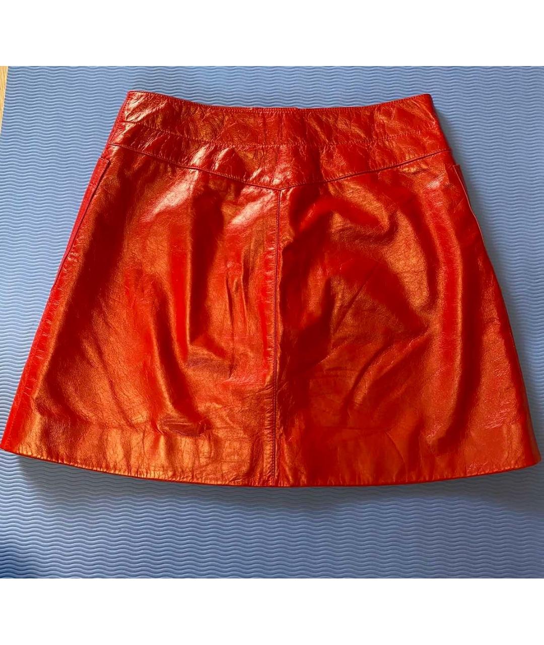 CHRISTIAN DIOR PRE-OWNED Красная кожаная юбка мини, фото 2