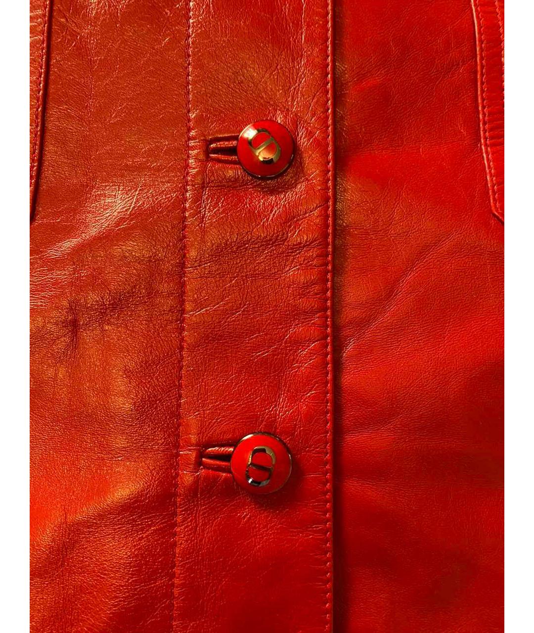 CHRISTIAN DIOR Красная кожаная юбка мини, фото 3