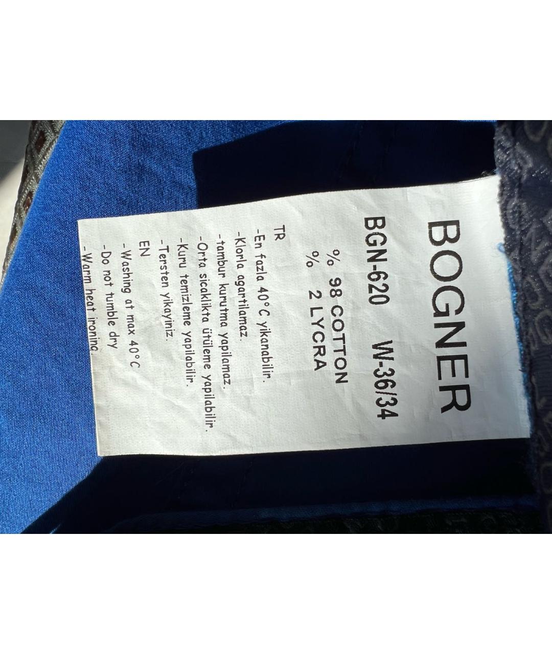 BOGNER Синие хлопко-эластановые прямые джинсы, фото 4