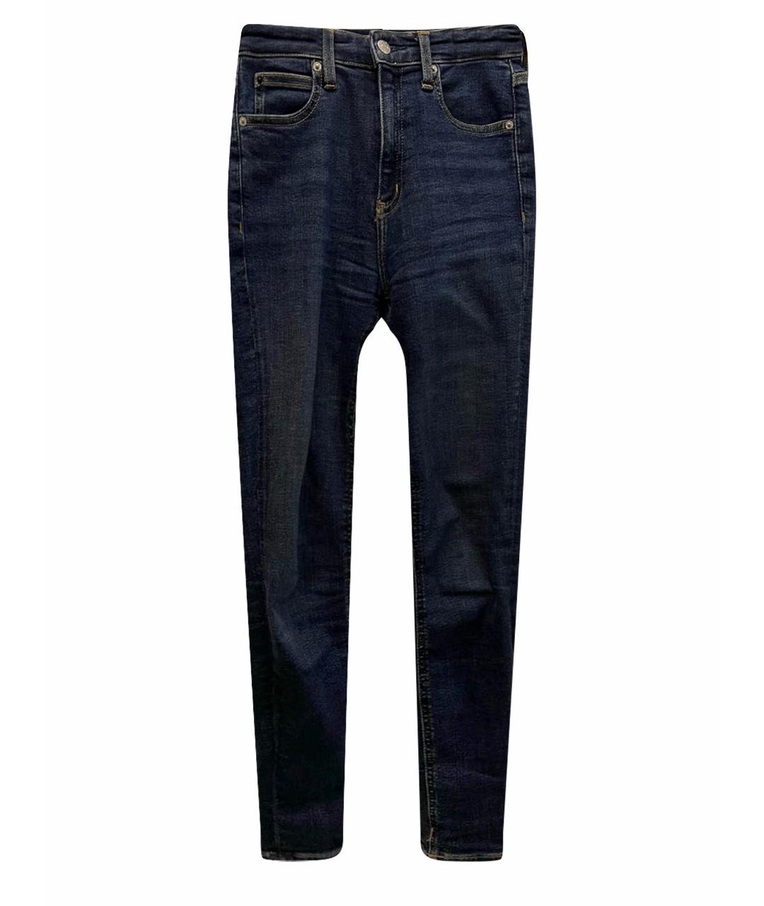 CALVIN KLEIN Темно-синие хлопко-эластановые джинсы слим, фото 1