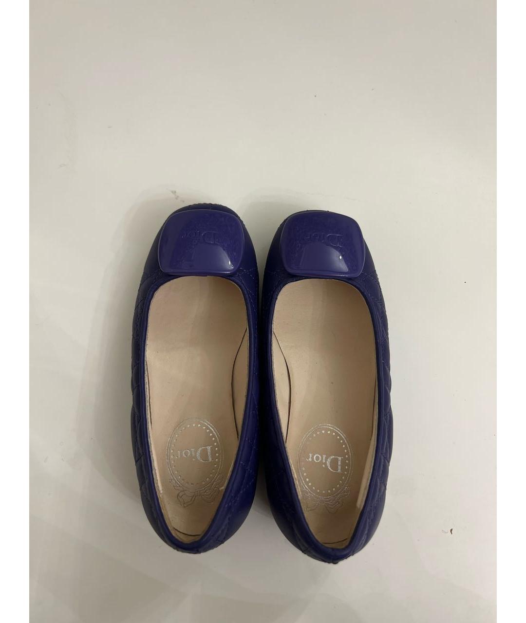 CHRISTIAN DIOR Фиолетовые кожаные туфли, фото 3