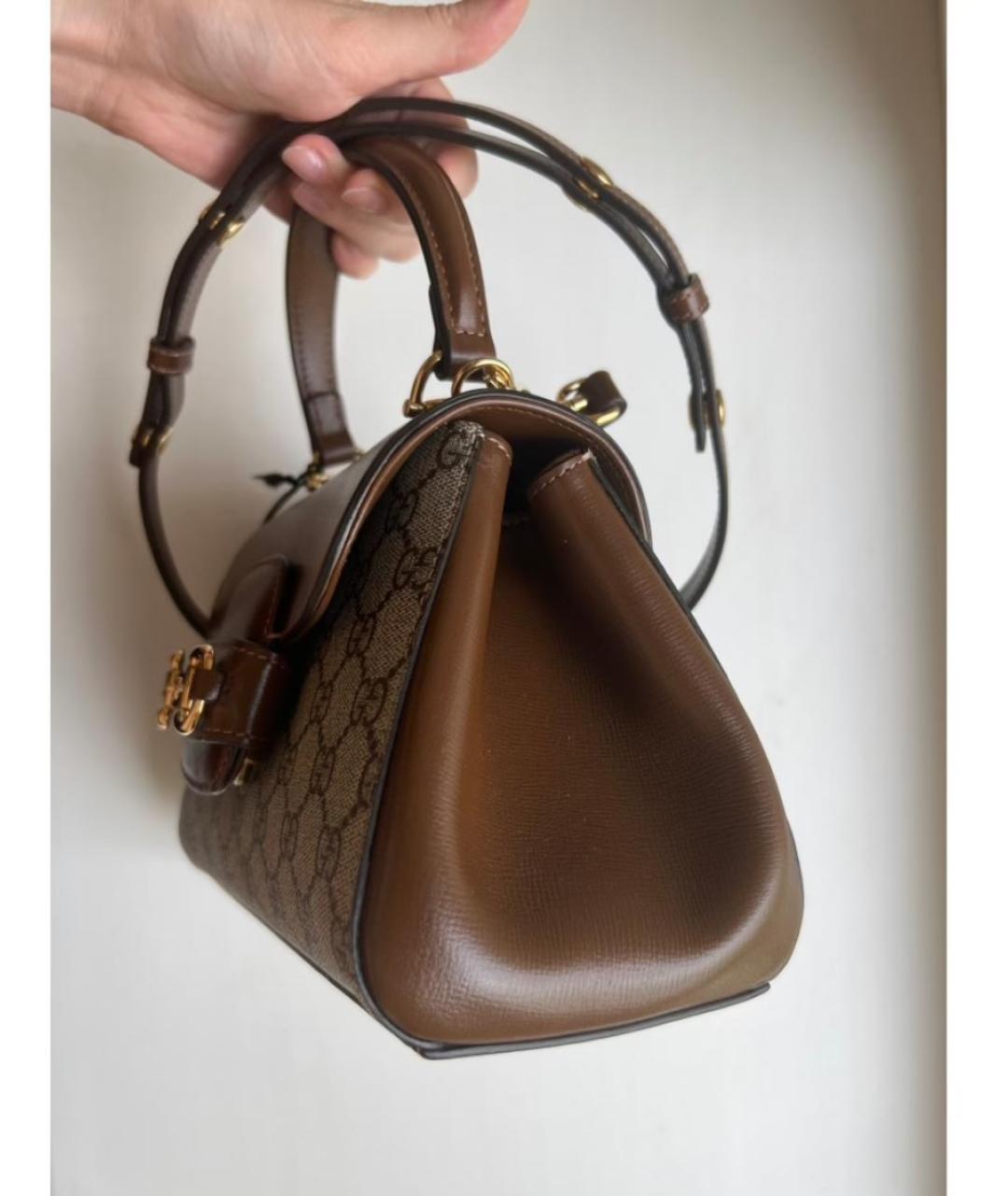 GUCCI Коричневая кожаная сумка через плечо, фото 2