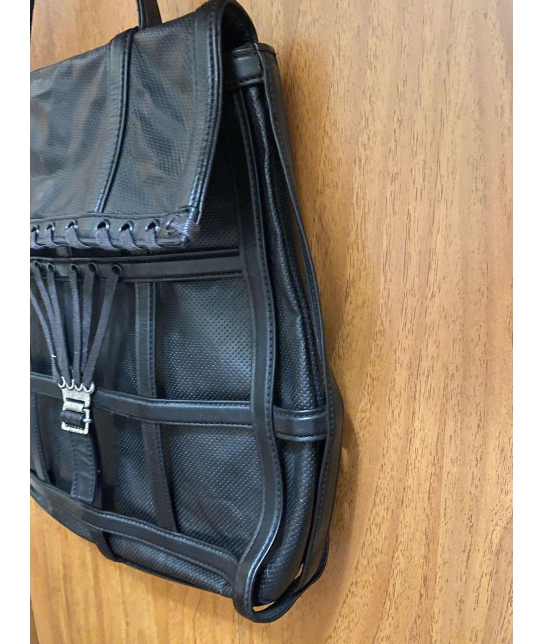 JEAN PAUL GAULTIER Черная кожаная сумка с короткими ручками, фото 2