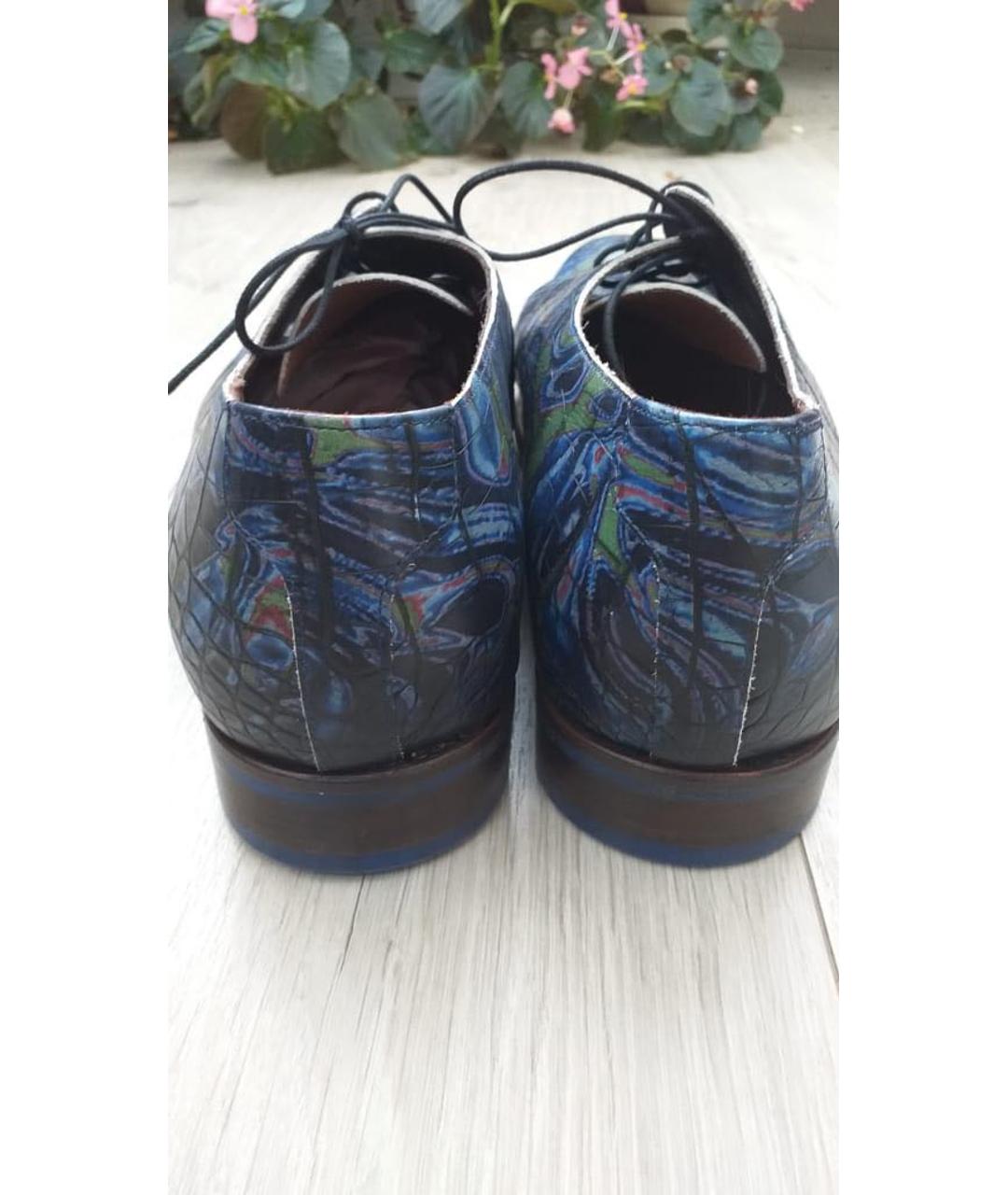 FLORIS Темно-синие кожаные туфли, фото 4
