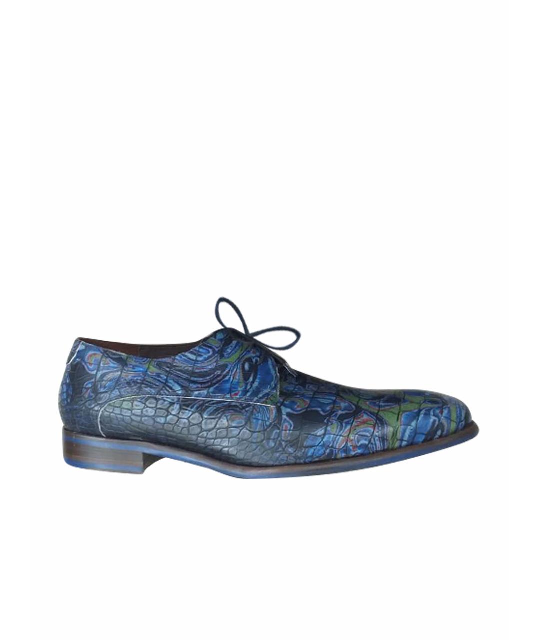 FLORIS Темно-синие кожаные туфли, фото 1