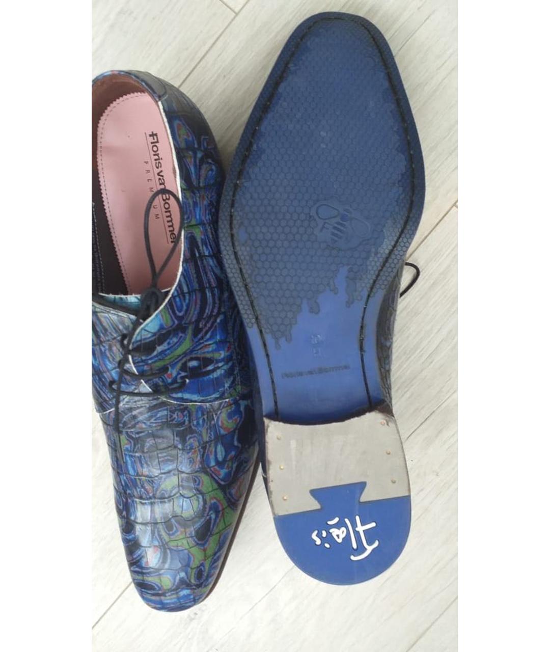 FLORIS Темно-синие кожаные туфли, фото 5
