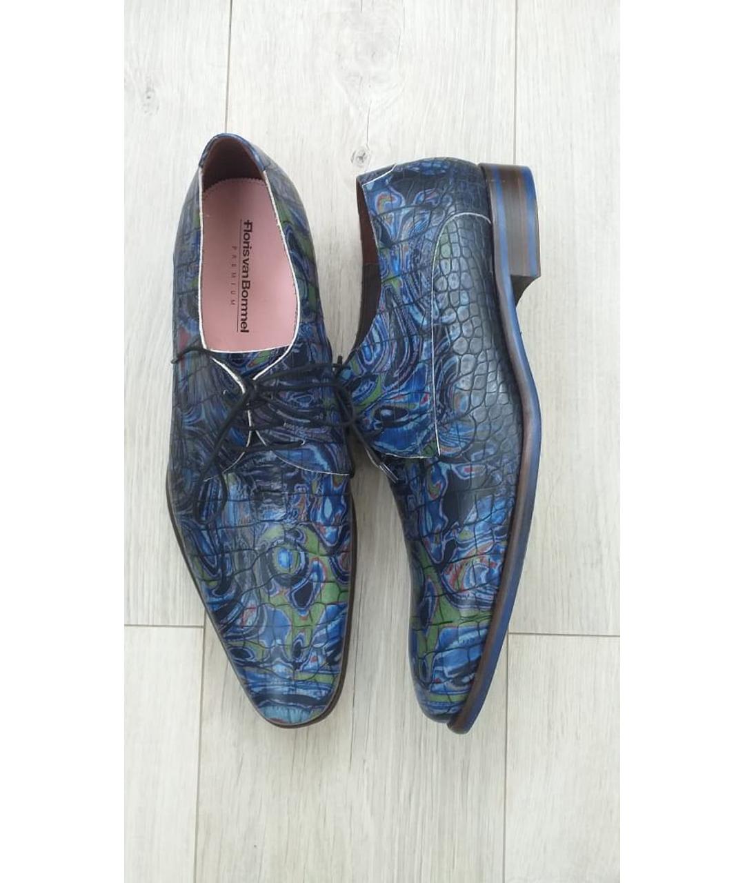FLORIS Темно-синие кожаные туфли, фото 7