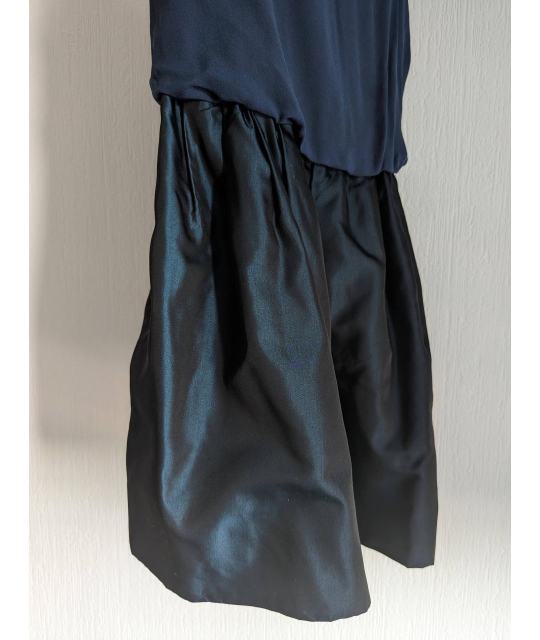 CHRISTIAN DIOR PRE-OWNED Темно-синее шелковое платье, фото 7