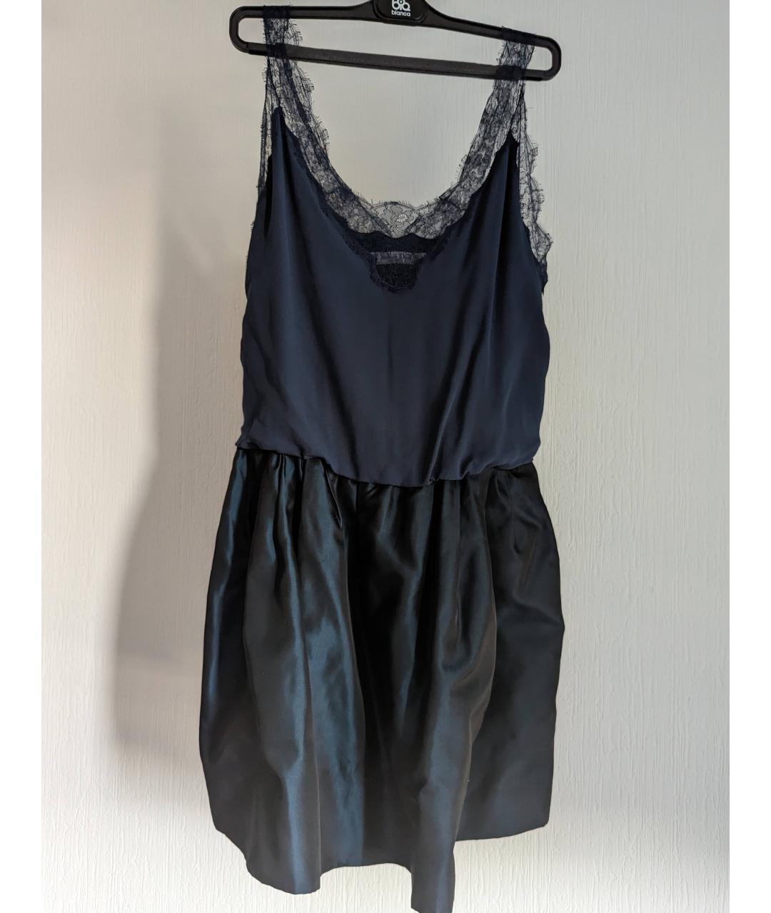 CHRISTIAN DIOR PRE-OWNED Темно-синее шелковое платье, фото 9