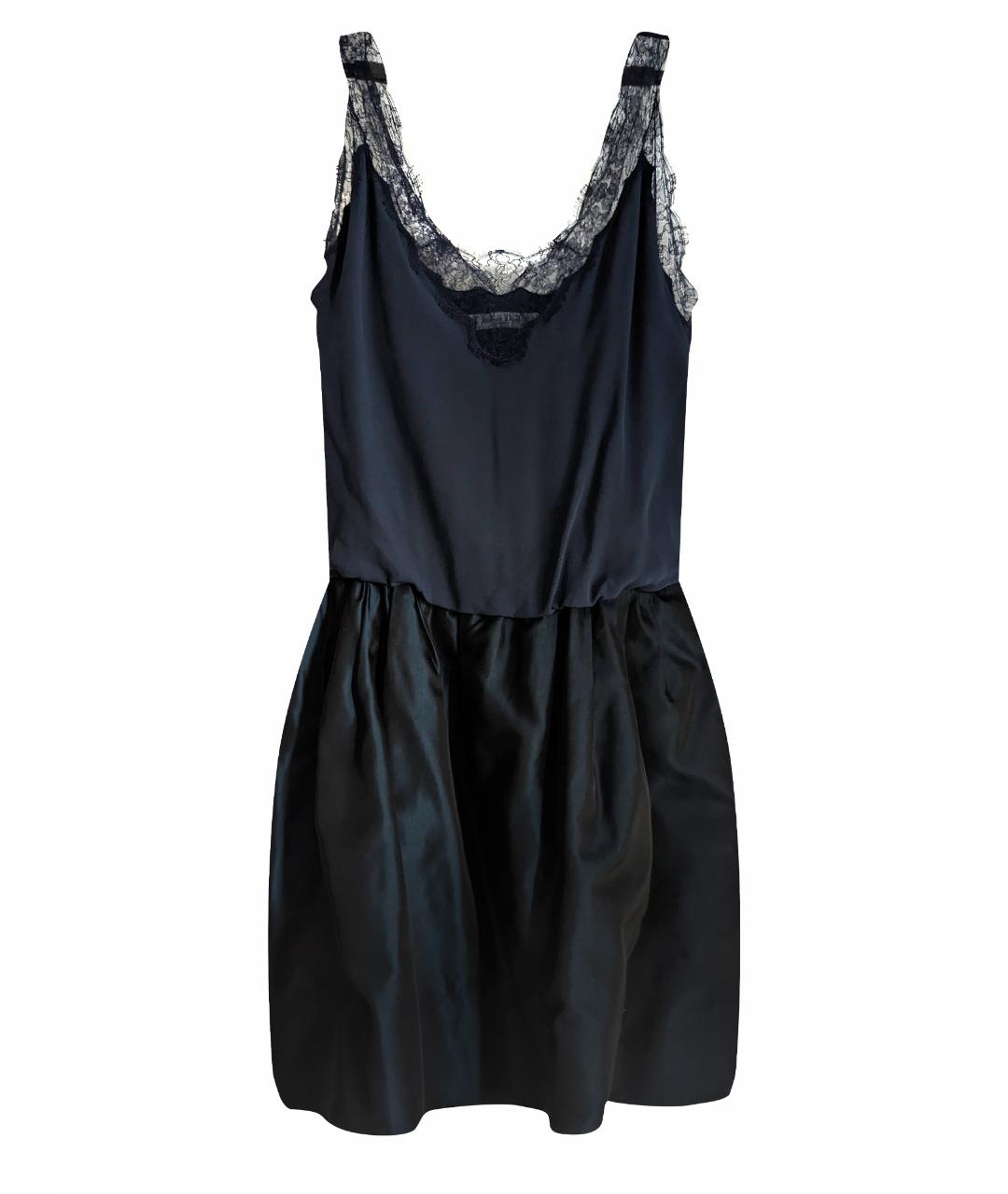 CHRISTIAN DIOR PRE-OWNED Темно-синее шелковое платье, фото 1