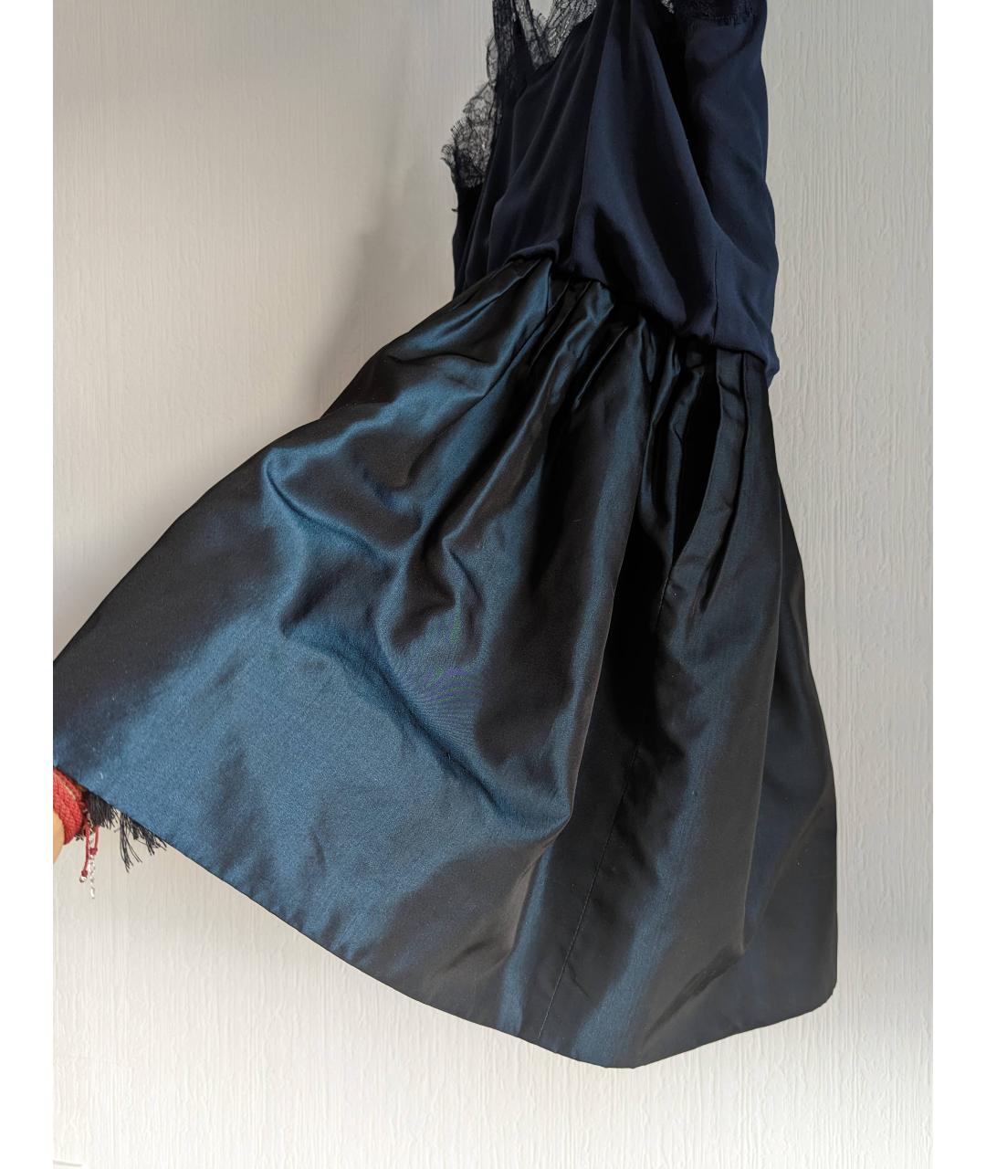 CHRISTIAN DIOR PRE-OWNED Темно-синее шелковое платье, фото 4