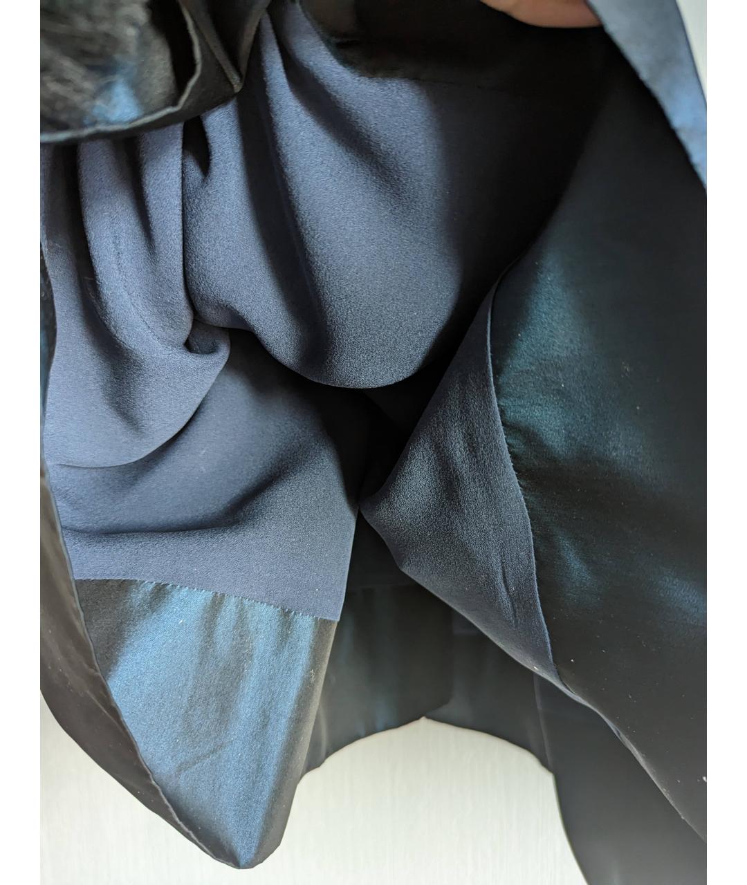 CHRISTIAN DIOR PRE-OWNED Темно-синее шелковое платье, фото 8