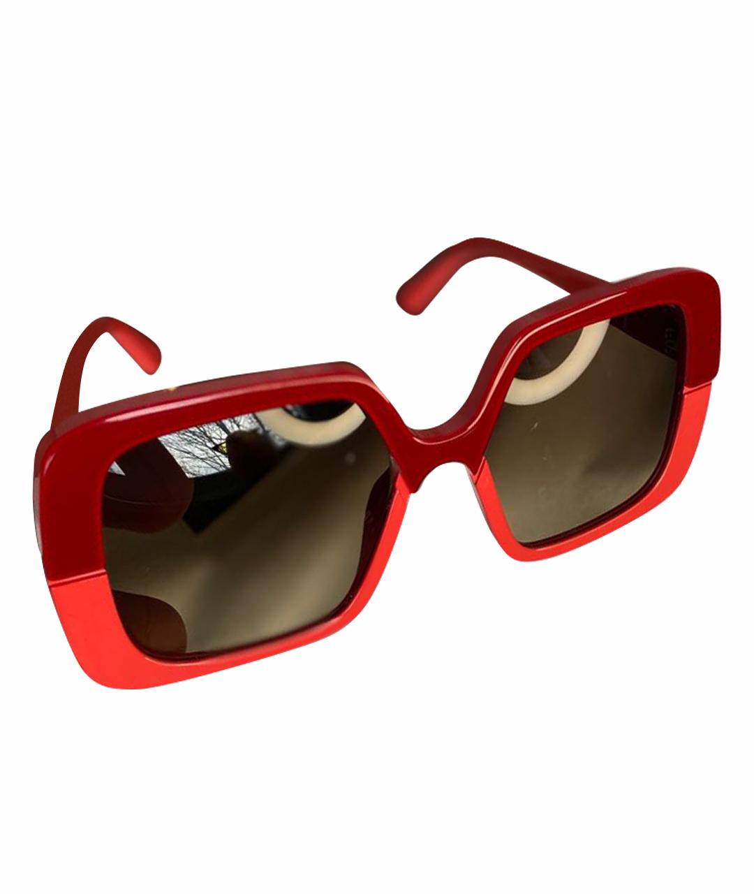 MARNI Красные пластиковые солнцезащитные очки, фото 1