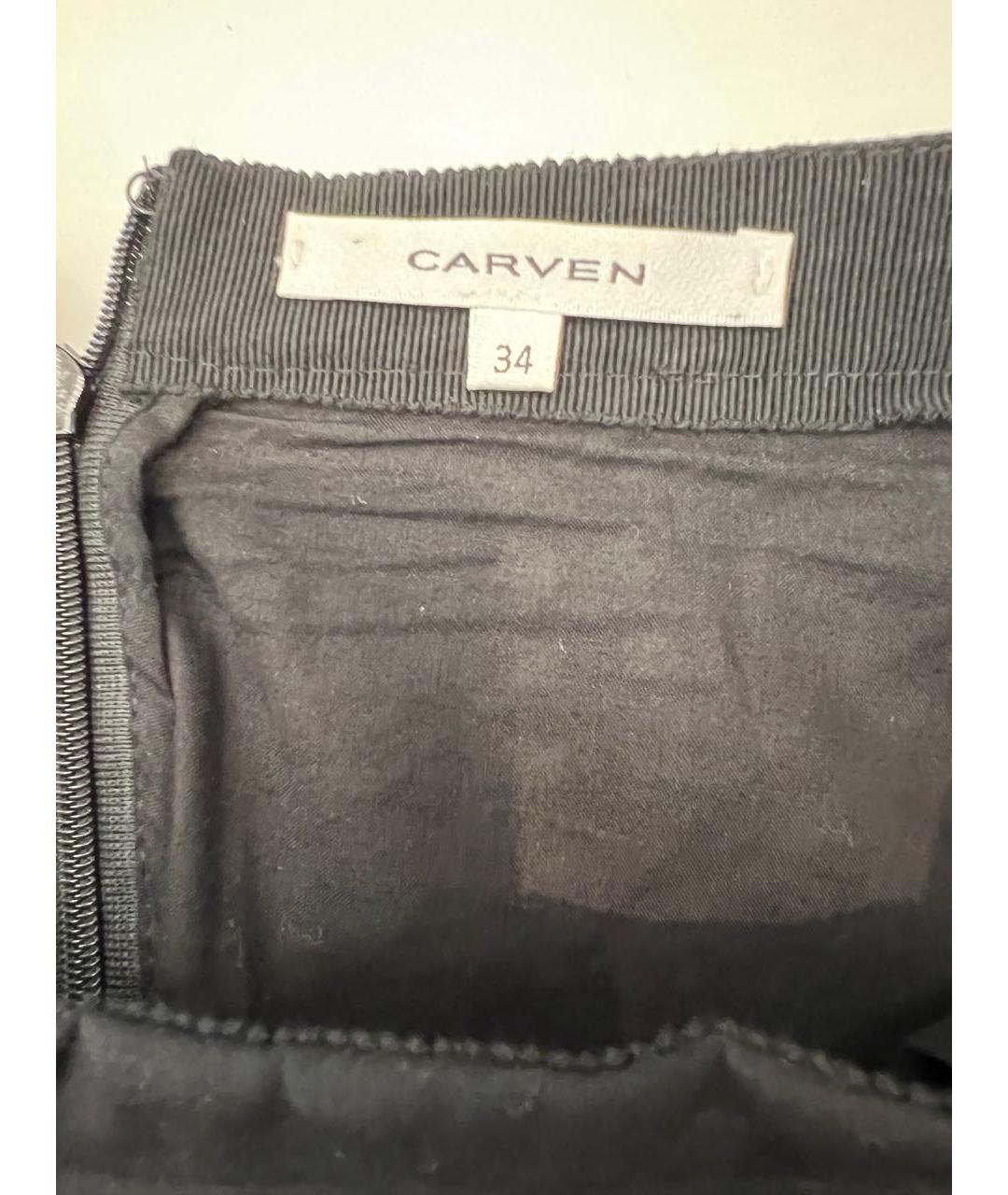 CARVEN Черная хлопковая юбка миди, фото 3