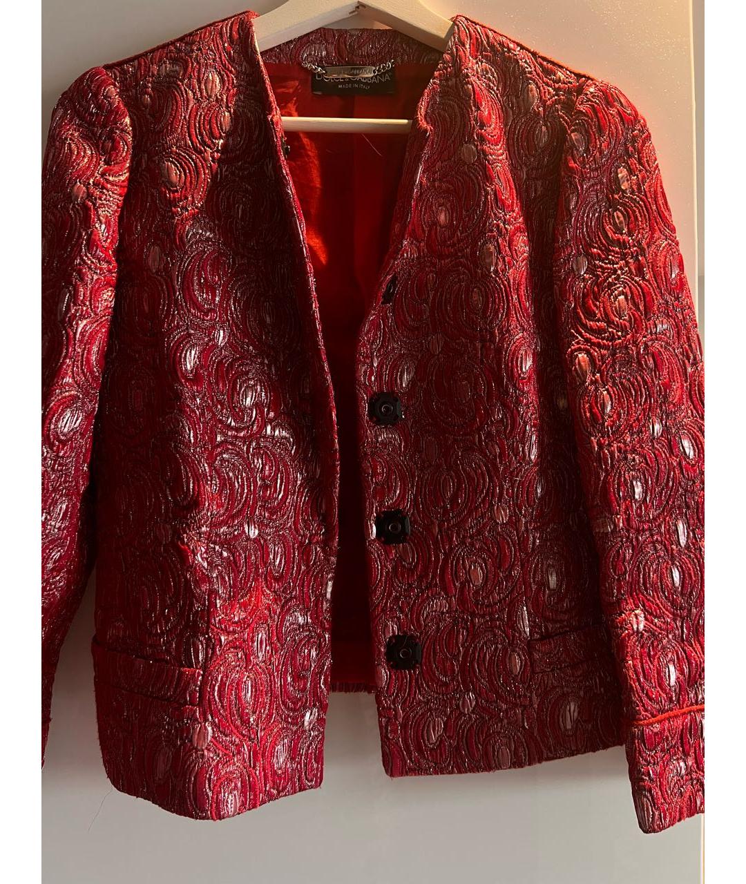 DOLCE&GABBANA Красный ацетатный жакет/пиджак, фото 4