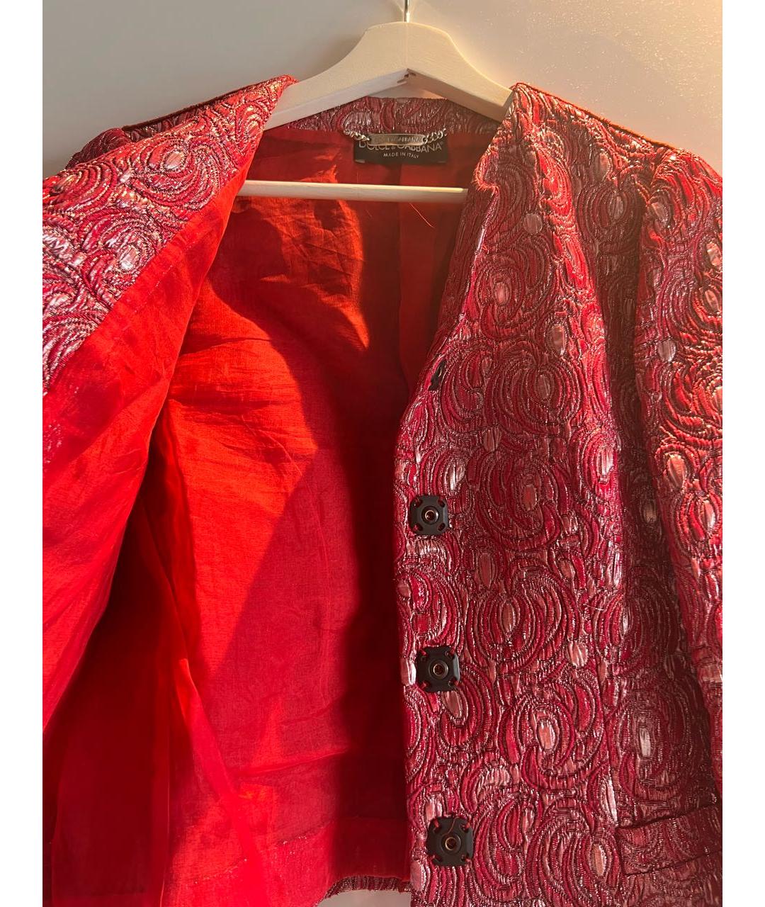 DOLCE&GABBANA Красный ацетатный жакет/пиджак, фото 3