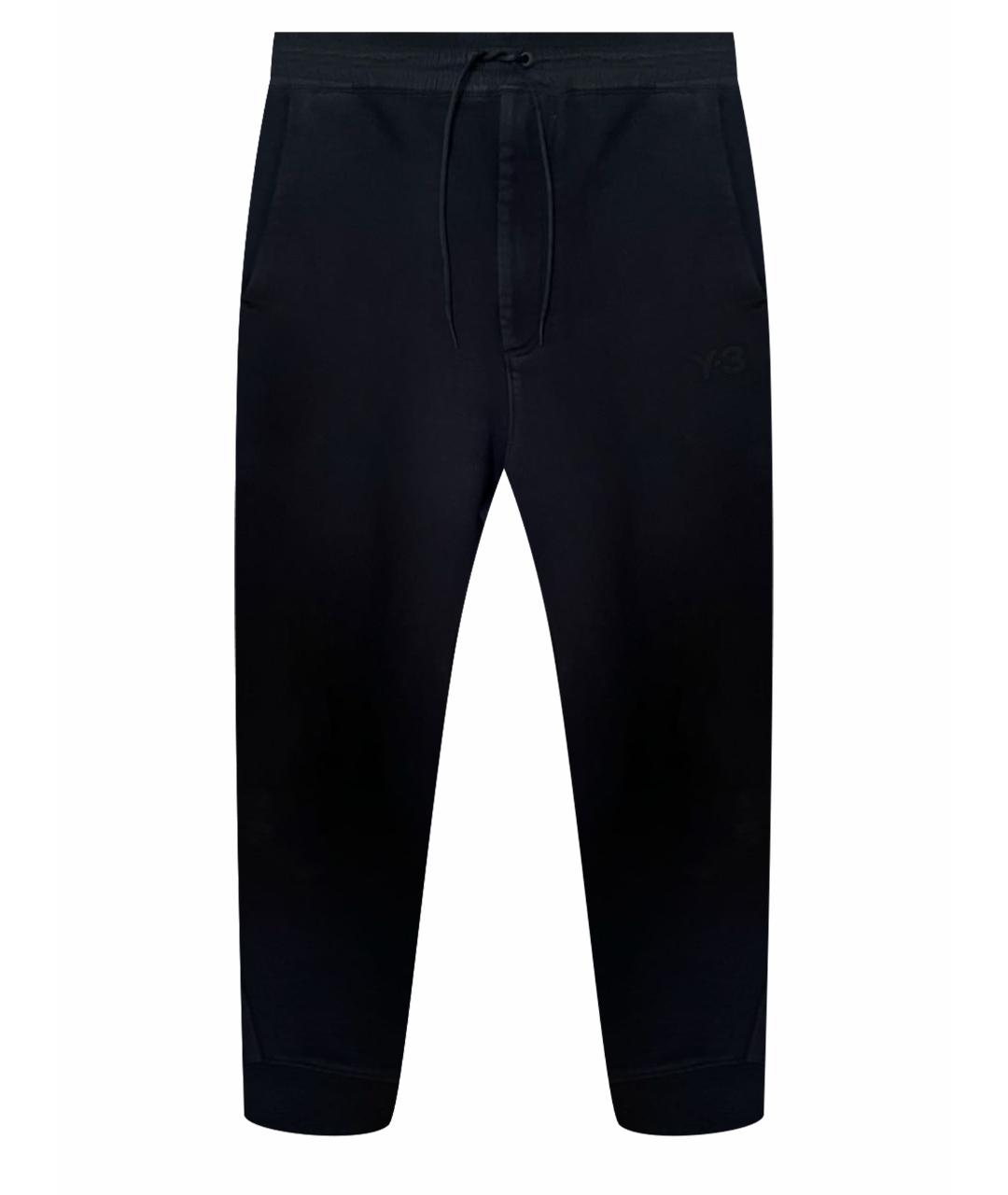 Y-3 Черные хлопковые повседневные брюки, фото 1