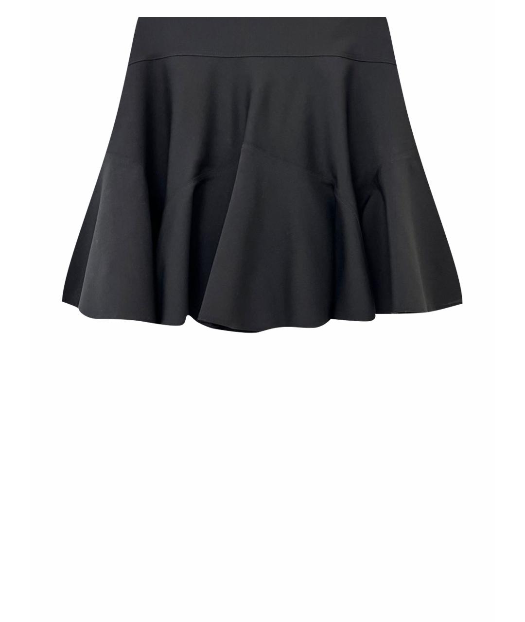 ROBERTO CAVALLI Черная шерстяная юбка мини, фото 1