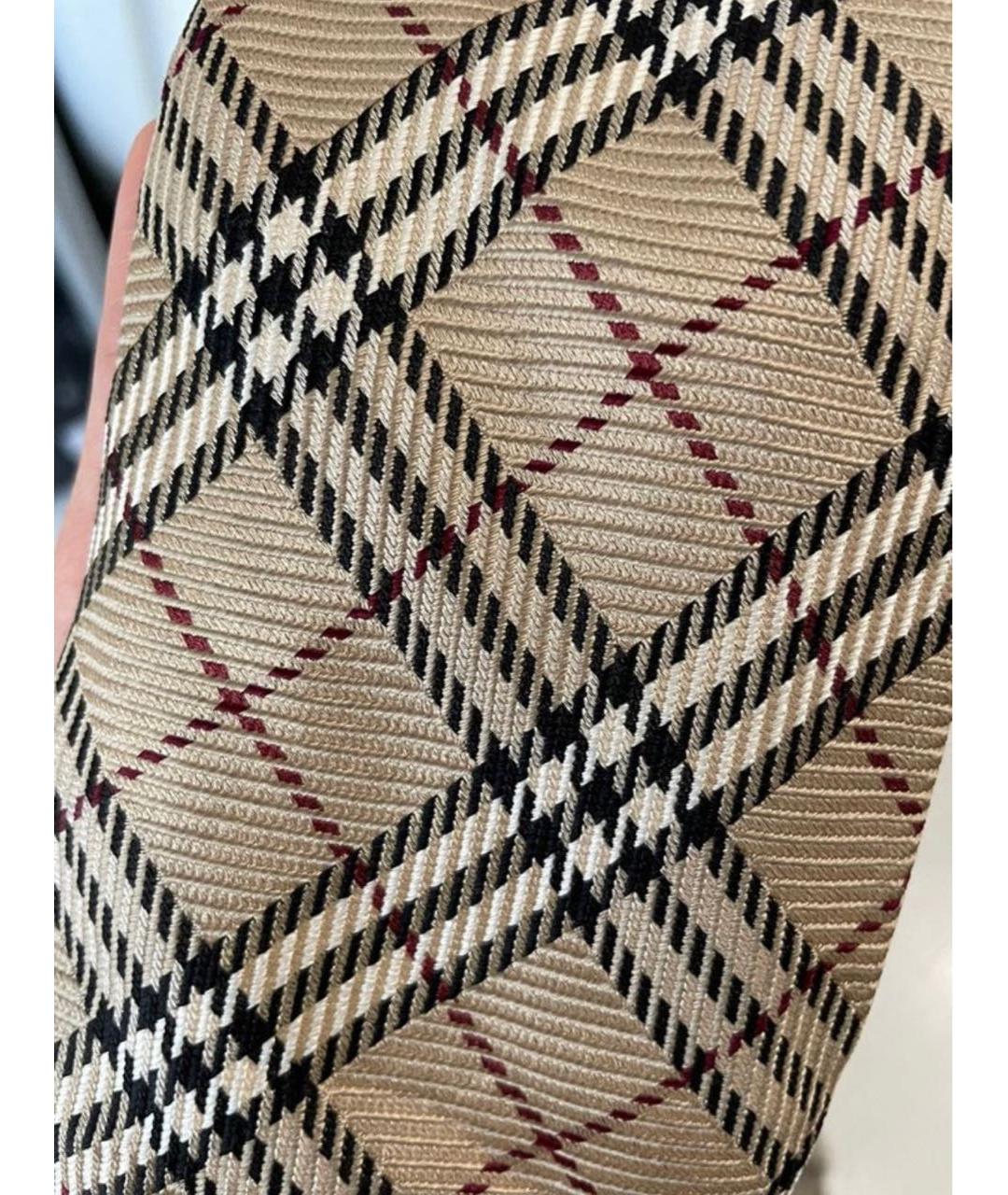 BURBERRY Бежевый шелковый галстук, фото 2