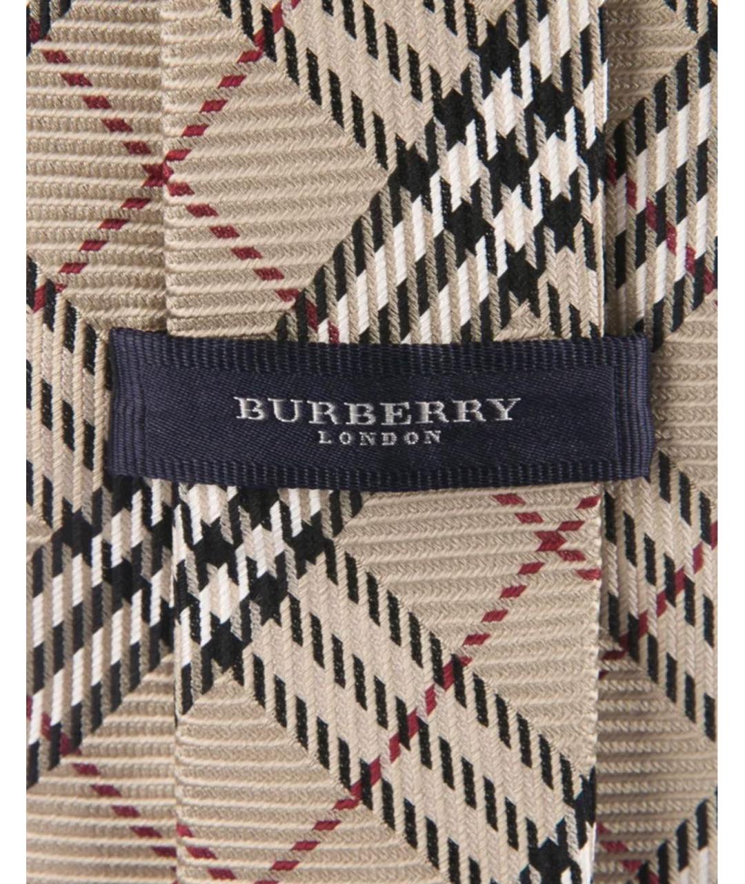 BURBERRY Бежевый шелковый галстук, фото 3