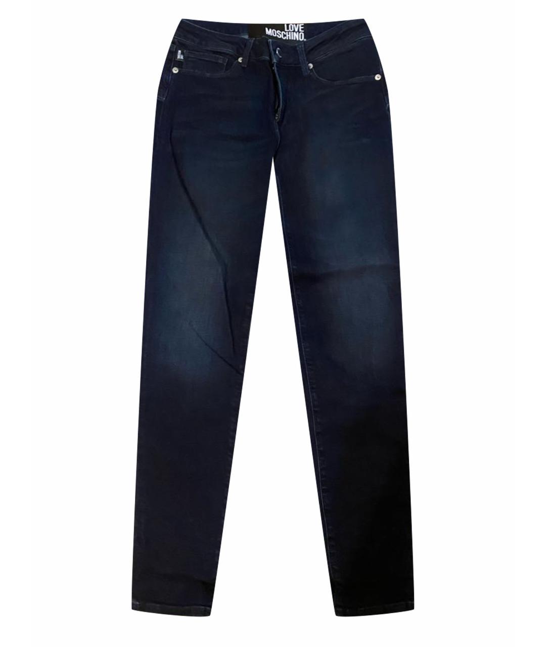 LOVE MOSCHINO Темно-синие джинсы слим, фото 1